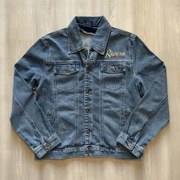 Vintage 90s Riviera Casino Las Vegas Denim Trucker Jean Jacket
Mens Medium - Picture 5 of 8